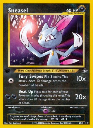 Sneasel (25/111) 1st Edition [Vintage: Neo Genesis] Pokemon Single Pokémon