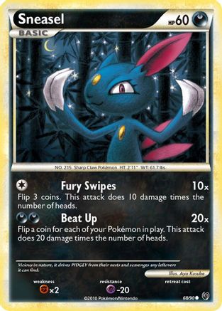 Sneasel (68/90) [HGSS: Undaunted] Pokemon Single Pokémon
