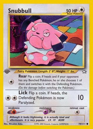 Snubbull (74/111) 1st Edition [Vintage: Neo Genesis] Pokemon Single Pokémon