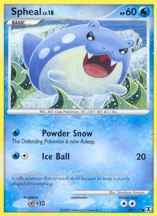 Spheal (82/111) Reverse Holofoil [Platinum: Rising Rivals] Pokemon Single Pokémon