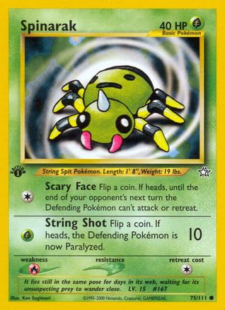 Spinarak (75/111) 1st Edition [Vintage: Neo Genesis] Pokemon Single Pokémon
