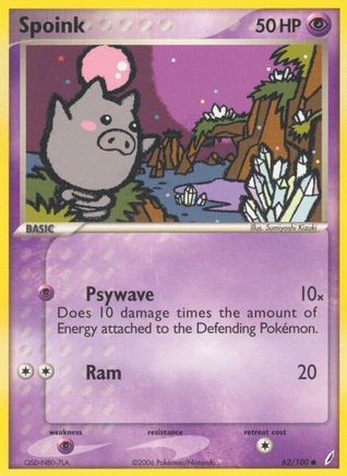 Spoink (62/100) Reverse Holofoil [EX: Crystal Guardians] Pokemon Single Pokémon