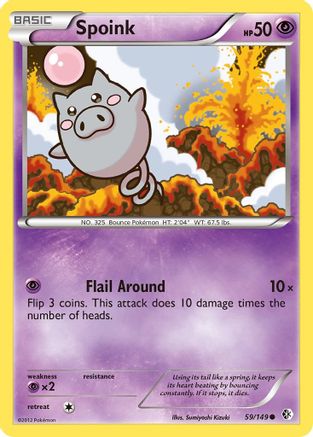 Spoink (59/149) Reverse Holofoil [BW: Boundaries Crossed] Pokemon Single Pokémon