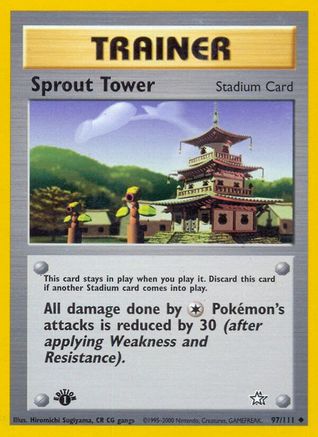 Sprout Tower (97/111) 1st Edition [Vintage: Neo Genesis] Pokemon Single Pokémon