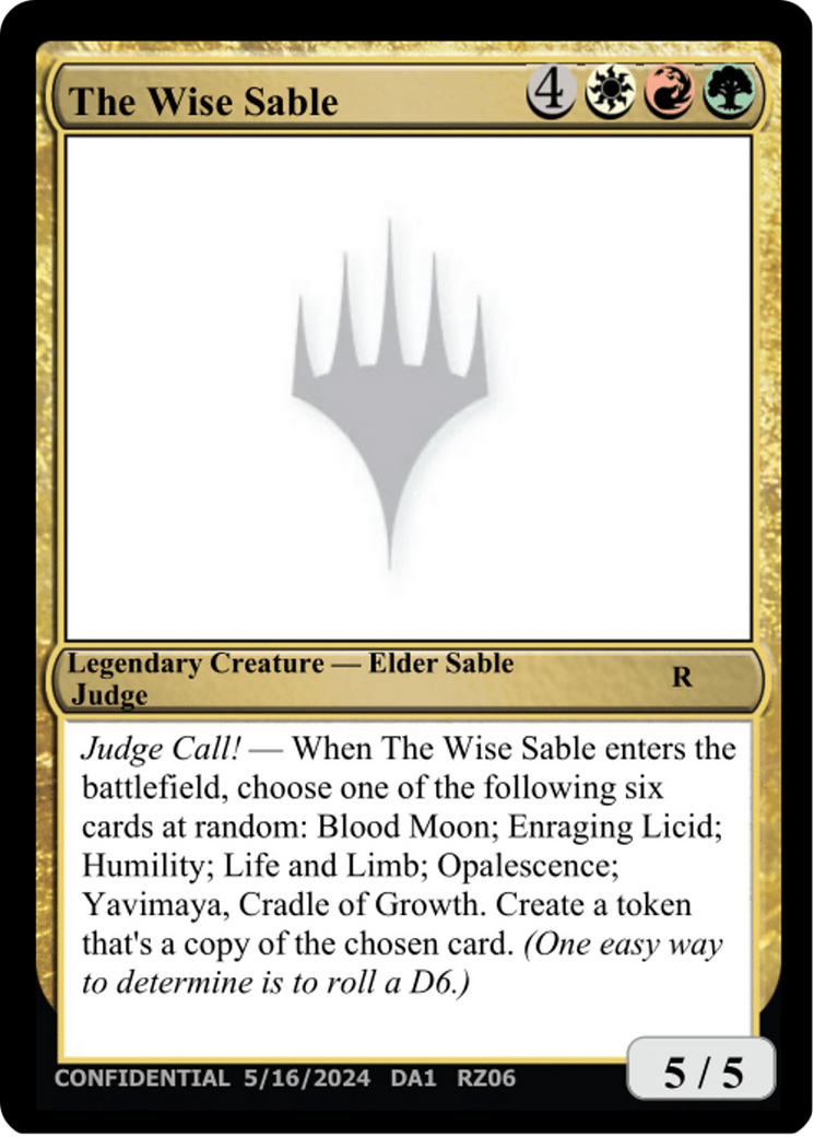 The Wise Sable (UNK-RZ06C) [Misc] Unknown Event MTG Single Wizards of the Coast