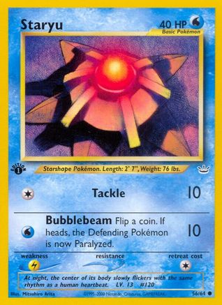 Staryu (56/64) 1st Edition [Vintage: Neo Revelation] Pokemon Single Pokémon