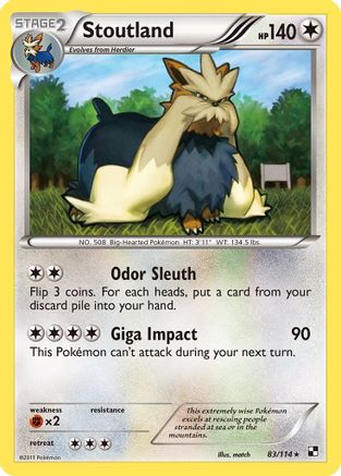 Stoutland (/114) [BW: Base Set] Pokemon Single Pokémon