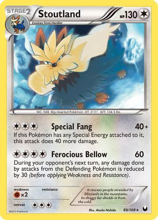 Stoutland (/108) [BW: Dark Explorers] Pokemon Single Pokémon