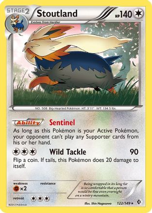 Stoutland (/149) Reverse Holofoil [BW: Boundaries Crossed] Pokemon Single Pokémon