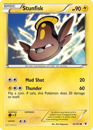 Stunfisk (42/101) Reverse Holofoil [BW: Noble Victories] Pokemon Single Pokémon
