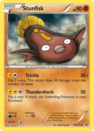 Stunfisk (68) (/101) Reverse Holofoil [BW: Noble Victories] Pokemon Single Pokémon