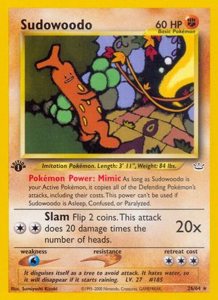 Sudowoodo (26/64) 1st Edition [Vintage: Neo Revelation] Pokemon Single Pokémon
