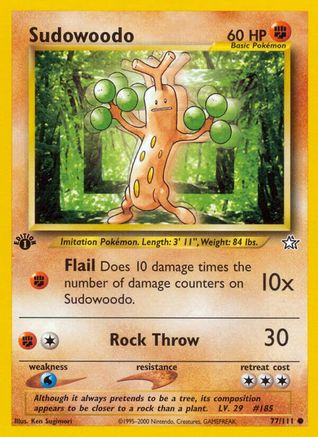 Sudowoodo (77/111) 1st Edition [Vintage: Neo Genesis] Pokemon Single Pokémon
