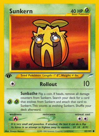 Sunkern (83/105) 1st Edition [Vintage: Neo Destiny] Pokemon Single Pokémon
