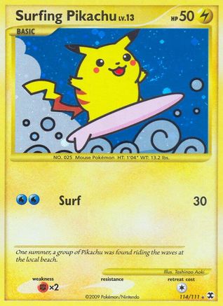 Surfing Pikachu (/111) Holofoil [Platinum: Rising Rivals] Pokemon Single Pokémon