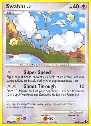 Swablu (/106) Reverse Holofoil [DP: Great Encounters] Pokemon Single Pokémon