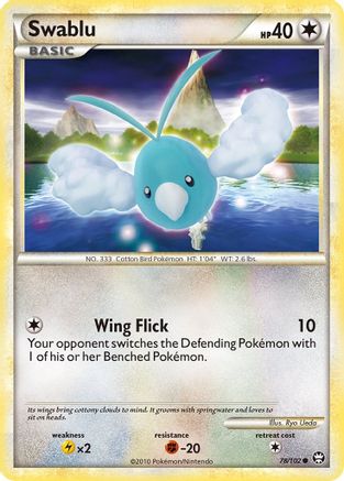 Swablu (/102) Reverse Holofoil [HGSS: Triumphant] Pokemon Single Pokémon