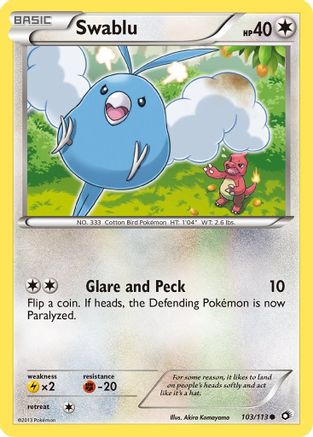 Swablu (103/113) Reverse Holofoil [BW: Legendary Treasures] Pokemon Single Pokémon