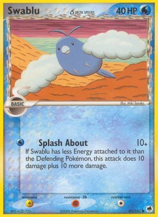 Swablu (Delta Species) (65/101) Reverse Holofoil [EX: Dragon Frontiers] Pokemon Single Pokémon