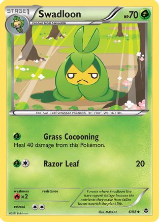 Swadloon (6) (/98) Reverse Holofoil [BW: Emerging Powers] Pokemon Single Pokémon