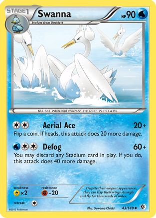 Swanna (/149) Reverse Holofoil [BW: Boundaries Crossed] Pokemon Single Pokémon