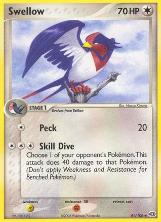 Swellow (/106) Reverse Holofoil [EX: Emerald] Pokemon Single Pokémon
