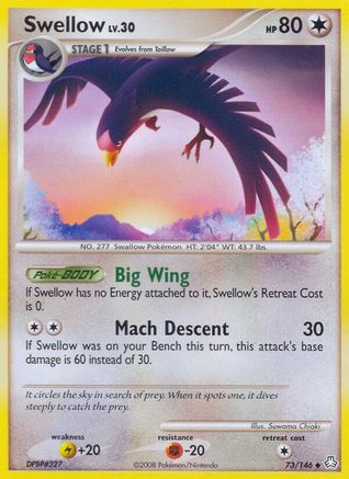 Swellow (/146) Reverse Holofoil [DP: Legends Awakened] Pokemon Single Pokémon