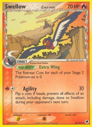 Swellow (Delta Species) (/101) [EX: Dragon Frontiers] Pokemon Single Pokémon