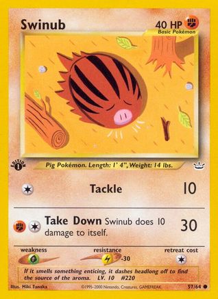 Swinub (57/64) 1st Edition [Vintage: Neo Revelation] Pokemon Single Pokémon