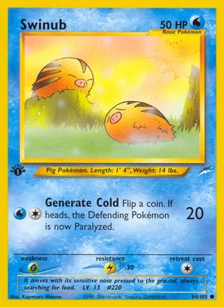 Swinub (84/105) 1st Edition [Vintage: Neo Destiny] Pokemon Single Pokémon