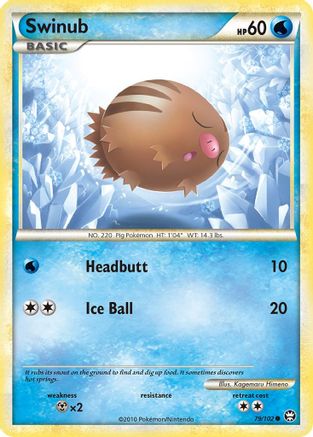 Swinub (79/102) Reverse Holofoil [HGSS: Triumphant] Pokemon Single Pokémon
