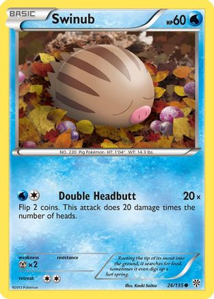 Swinub 26/135 [BW: Plasma Storm] Pokemon Single Pokémon