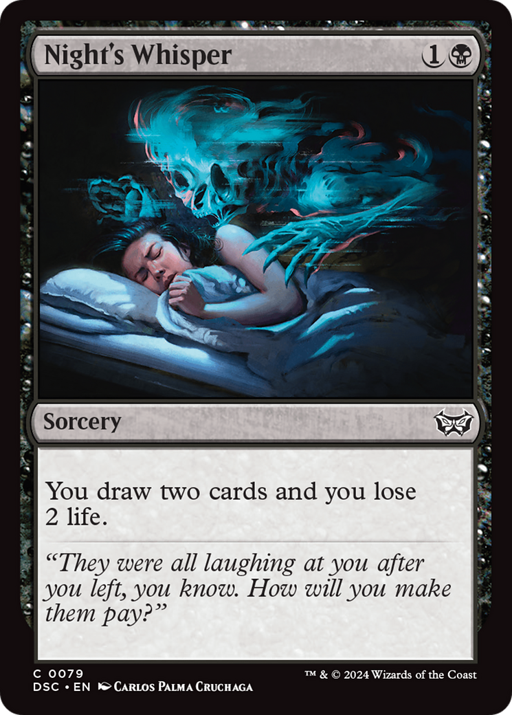 Night's Whisper (DSC-079) [Duskmourn: House of Horror Commander] MTG Single Wizards of the Coast