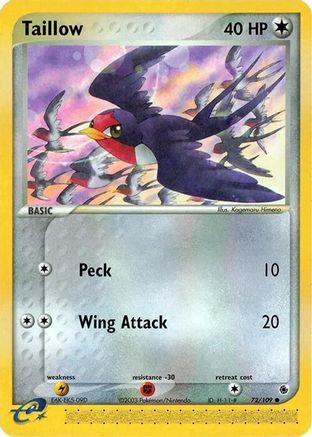 Taillow (72/109) Reverse Holofoil [EX: Ruby & Sapphire] Pokemon Single Pokémon