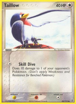 Taillow (86/113) Reverse Holofoil [EX: Delta Species] Pokemon Single Pokémon
