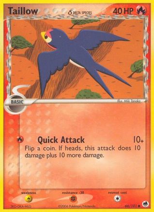 Taillow (Delta Species) (66/101) Reverse Holofoil [EX: Dragon Frontiers] Pokemon Single Pokémon