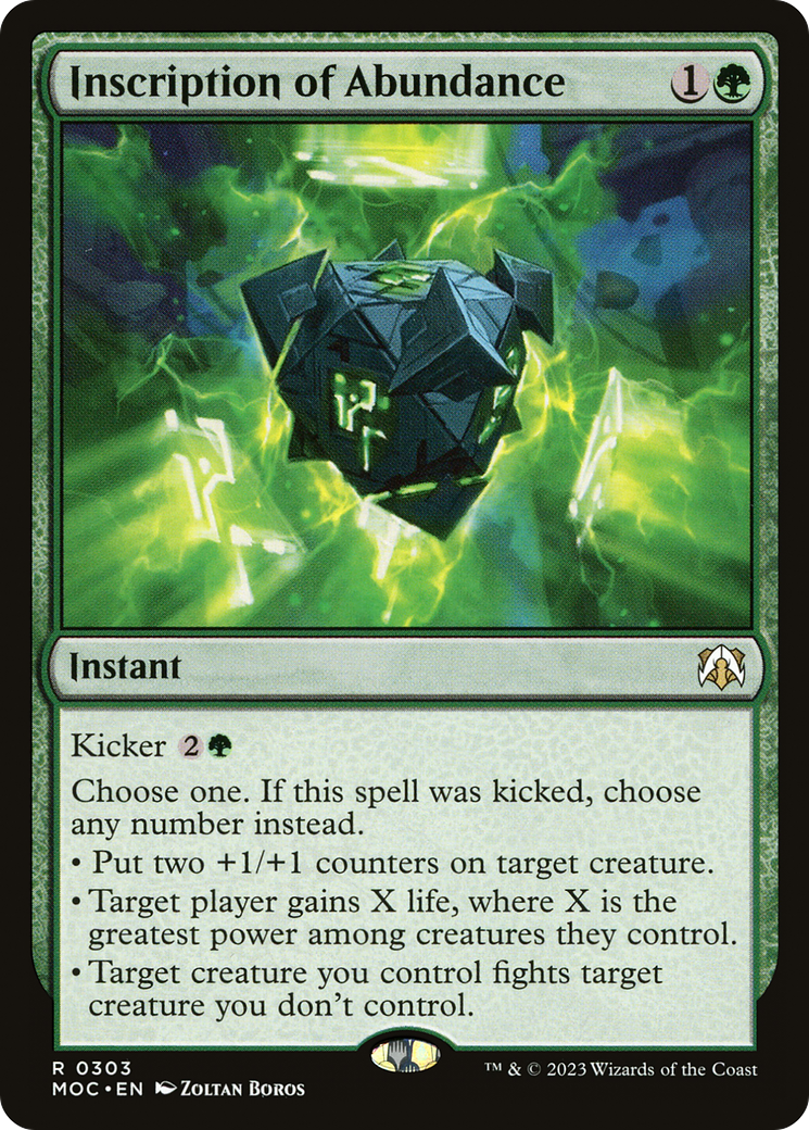 Inscription of Abundance (MOC-303) [March of the Machine Commander] MTG Single Wizards of the Coast