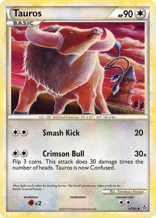 Tauros (/95) Reverse Holofoil [HGSS: Unleashed] Pokemon Single Pokémon
