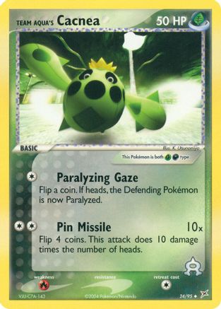 Team Aqua's Cacnea - 24/95 (/95) Reverse Holofoil [EX: Team Magma vs Team Aqua] Pokemon Single Pokémon