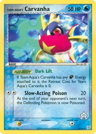 Team Aqua's Carvanha - 25/95 (/95) Reverse Holofoil [EX: Team Magma vs Team Aqua] Pokemon Single Pokémon