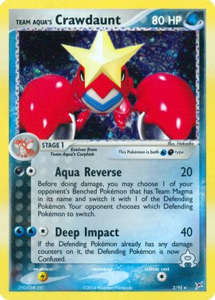 Team Aqua's Crawdaunt - 2/95 (/95) Reverse Holofoil [EX: Team Magma vs Team Aqua] Pokemon Single Pokémon