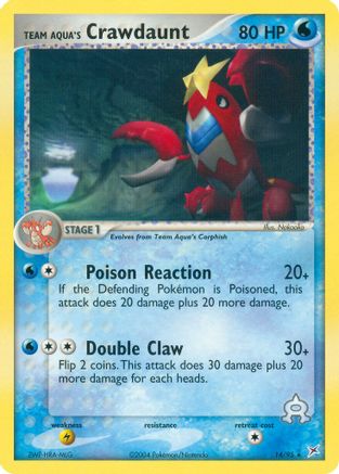 Team Aqua's Crawdaunt - 14/95 (/95) Reverse Holofoil [EX: Team Magma vs Team Aqua] Pokemon Single Pokémon
