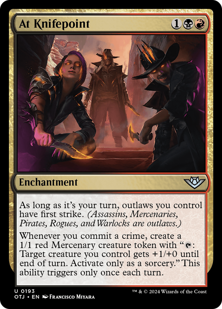 At Knifepoint (OTJ-193) [Outlaws of Thunder Junction] Foil MTG Single Wizards of the Coast