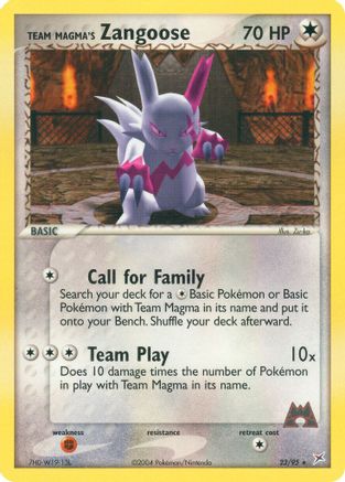 Team Magma's Zangoose (/95) Reverse Holofoil [EX: Team Magma vs Team Aqua] Pokemon Single Pokémon