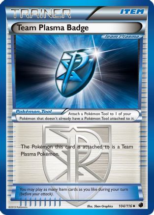Team Plasma Badge (Team Plasma) (104/116) Reverse Holofoil [BW: Plasma Freeze] Pokemon Single Pokémon