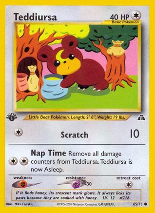 Teddiursa (65/75) 1st Edition [Vintage: Neo Discovery] Pokemon Single Pokémon