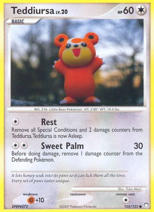 Teddiursa (105/123) Reverse Holofoil [DP: Mysterious Treasures] Pokemon Single Pokémon