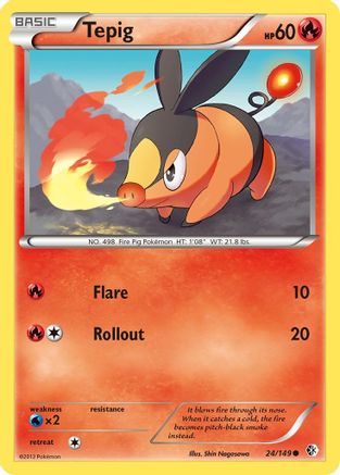 Tepig 24/149 [BW: Boundaries Crossed] Pokemon Single Pokémon