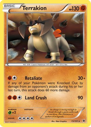 Terrakion (/101) Reverse Holofoil [BW: Noble Victories] Pokemon Single Pokémon