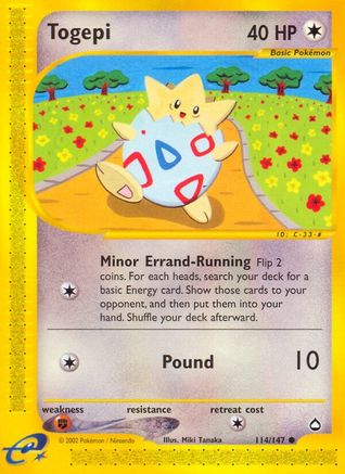 Togepi (114/147) Reverse Holofoil [Aquapolis] Pokemon Single Pokémon
